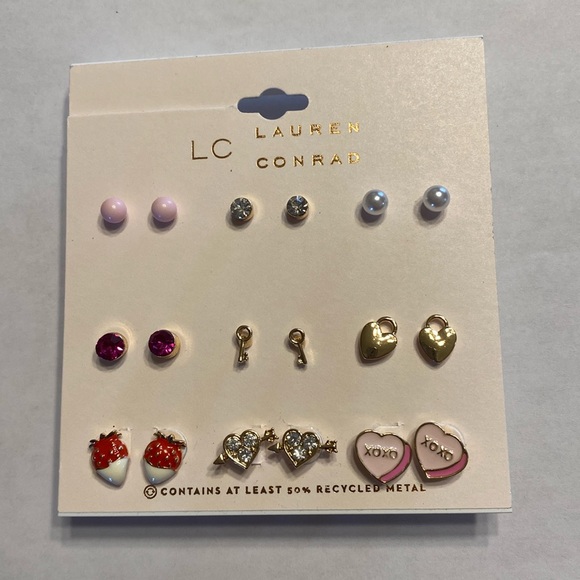 LC Lauren Conrad  set of 9 stud earrings - Picture 3 of 10